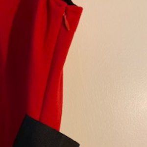 DVF Dragon Red Dress with Black Accents